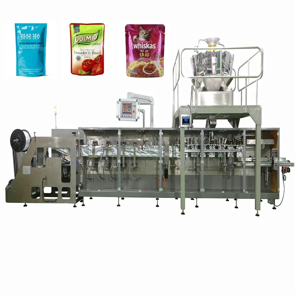 Horizontal Automatic Packing Machine with Multihead Weigher for Popcorn Dried Fig