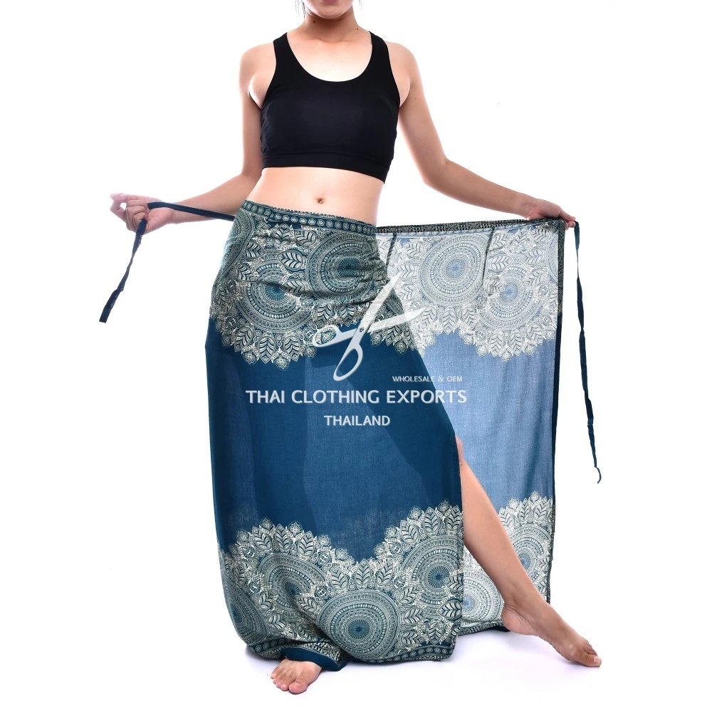 Sun Flowers Printed Sarong Pants Wrap Beach