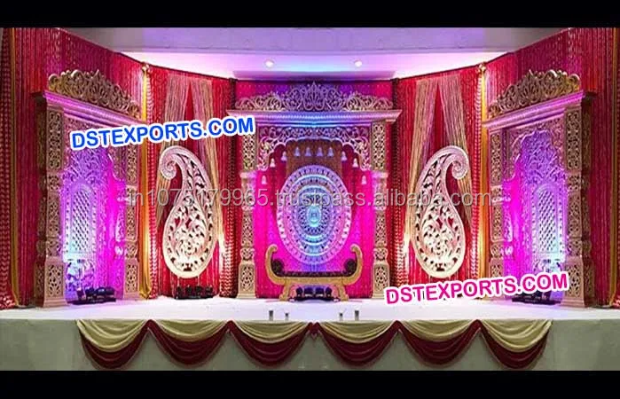 Rajwada Theme Stage Decor  Wedding Traditional Style Rajasthani Stage Set  Modern Wedding Elegant Simple Stage Set