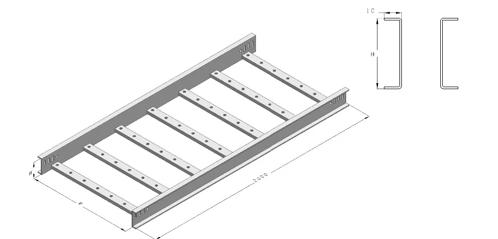 300*100 Electrical ladder type hdg cable tray management