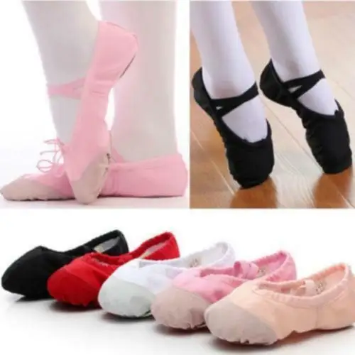 
Girls Split Sole Canvas Ballet Slipper/Ballet Shoe/Yoga Dance Shoe (Kid/Women) 