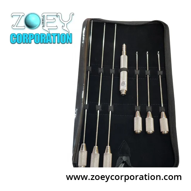 Liposuction Plastic Surgery Cannulas, Liposuction Cannulas plastic Surgery Instruments, Liposuction Cannula Set