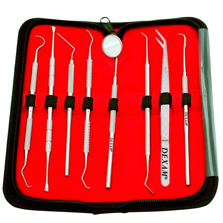 
Dexam ISO Certified 8 piece dental set dental hygiene tools set stainless steel dental care kit Oral care Set 