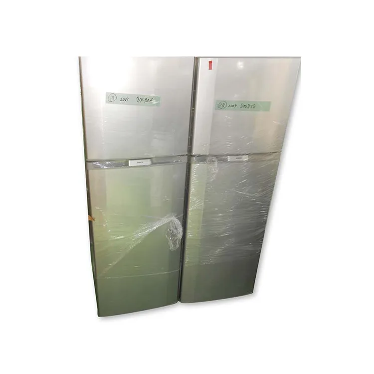 High performance silver black used electric fridge double door