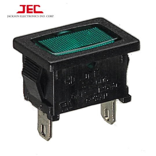 JEC RLEIL Indicator ROCKER SWITH 606 Series SPST SPDT Single Pole green light color switch