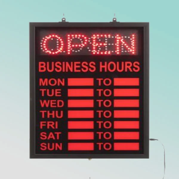 CE Cheap price fashion 70X40cm flashing led shop open closed sign with hours