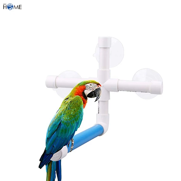 Window Folding Parrot Bath Shower Standing Platform Rack Bird Perch