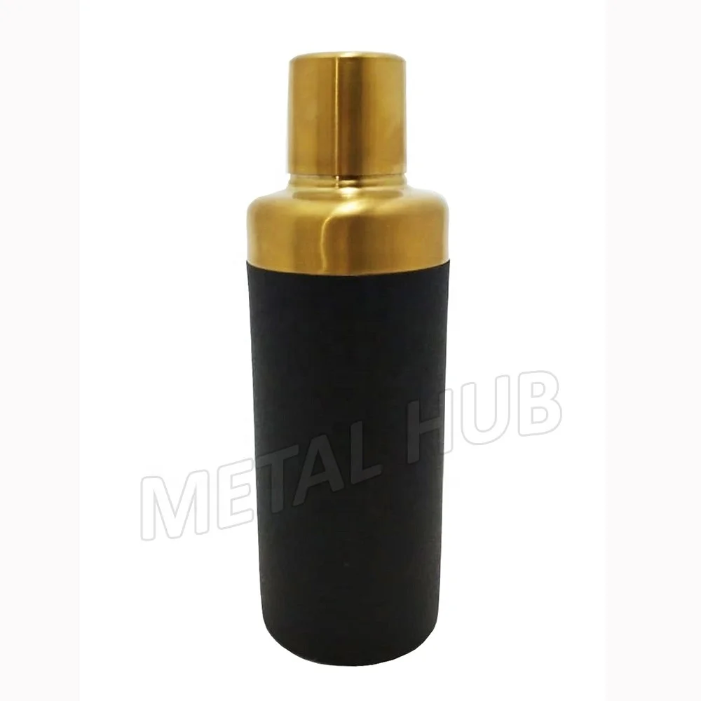 Stainless Steel Black & Gold Cocktail Shaker