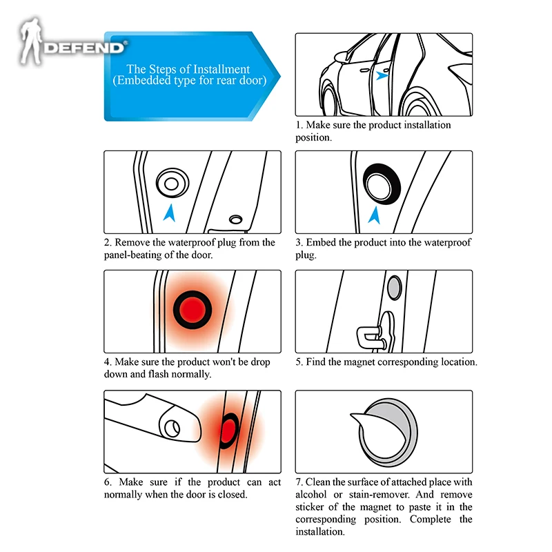Popular safety products auto LED door warning light