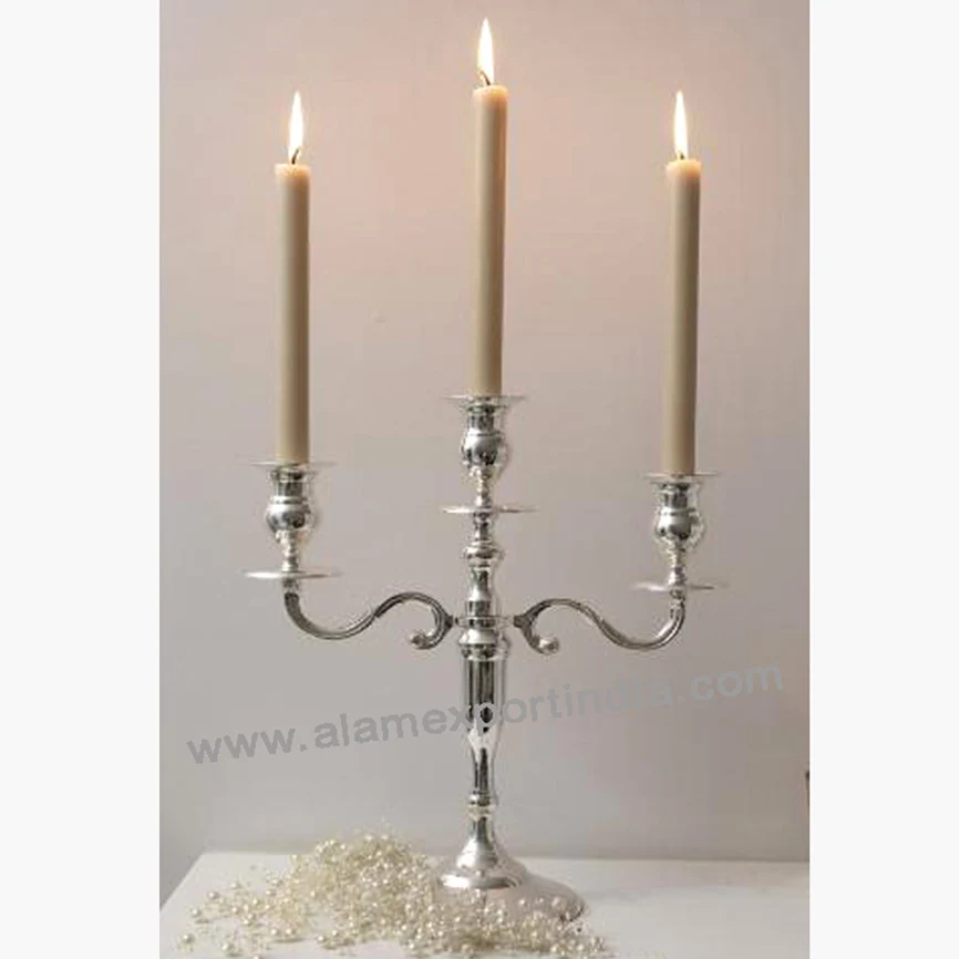 THREE ARMS CANDLE HOLDER, DECORATIVE CANDELABRA