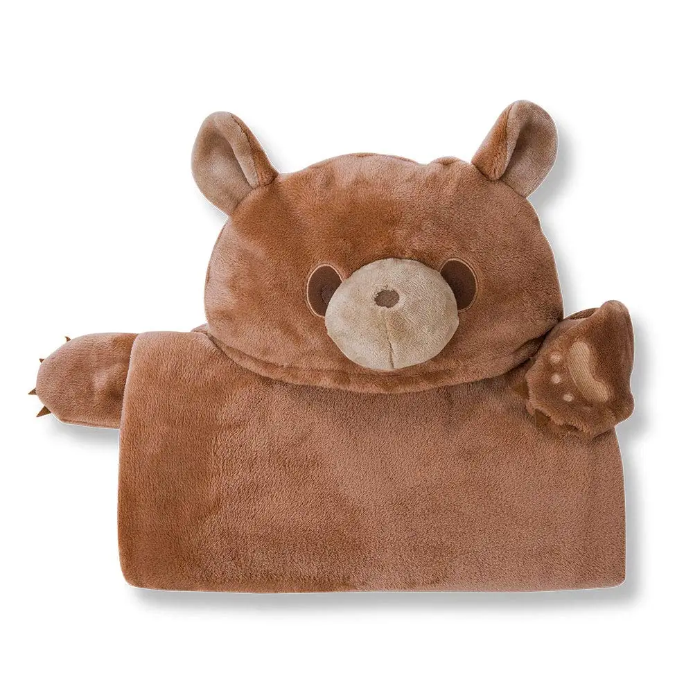 Bear Hooded Blanket for Kids, 3D Toddler Wearable Animal Snuggie Throw