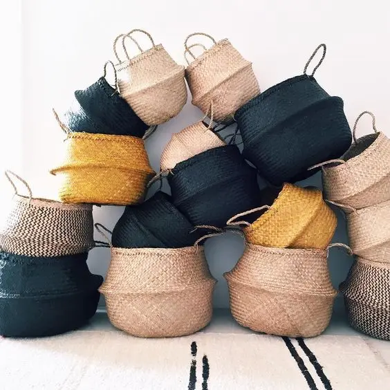 
Vietnamese factory made home storage sea-grass basket 