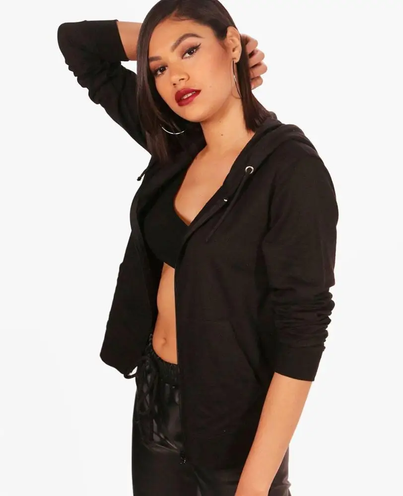 2024 New Stylish cheap customized zipper hoodies, Autumn New Fashion Women Zip up Custom Breathable Cotton Hoodie