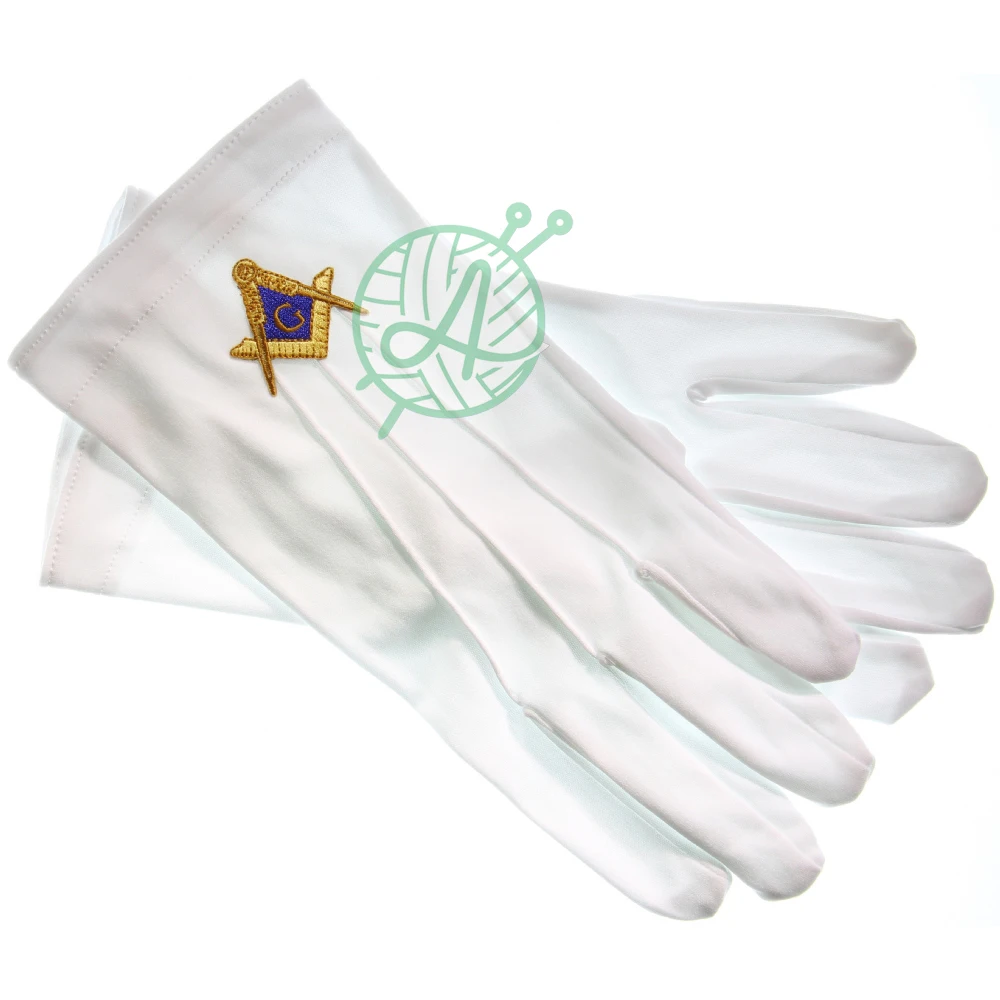Белый масонский 100% хлопок с символом Freemason Regalia