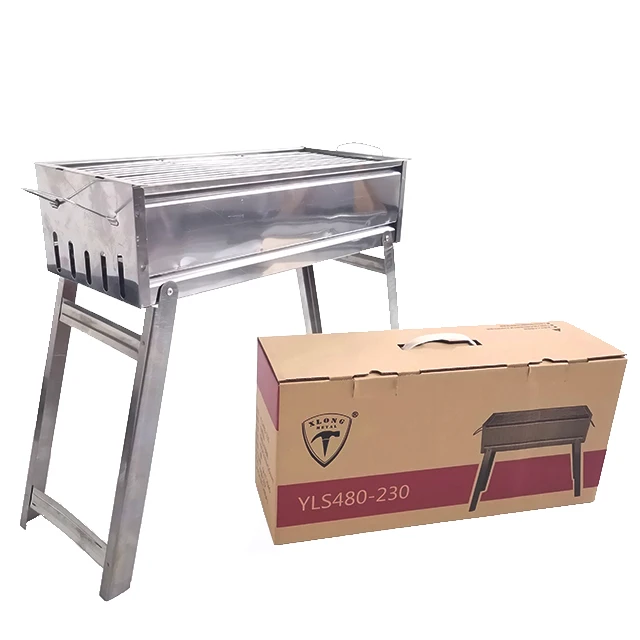 Portable disposable mini charcoal stainless steel bbq barbecue grills smoker on table folding bbq grill