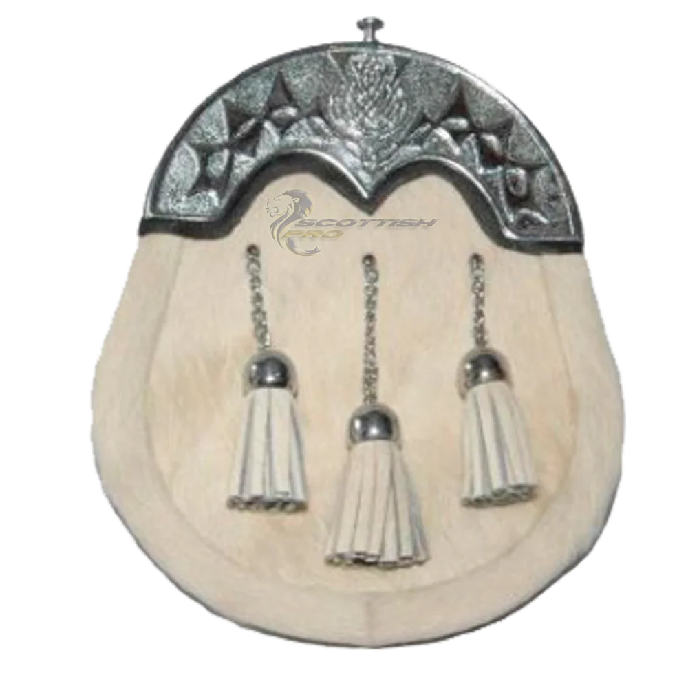 Rabbit hair sporran made in original rabbit fur