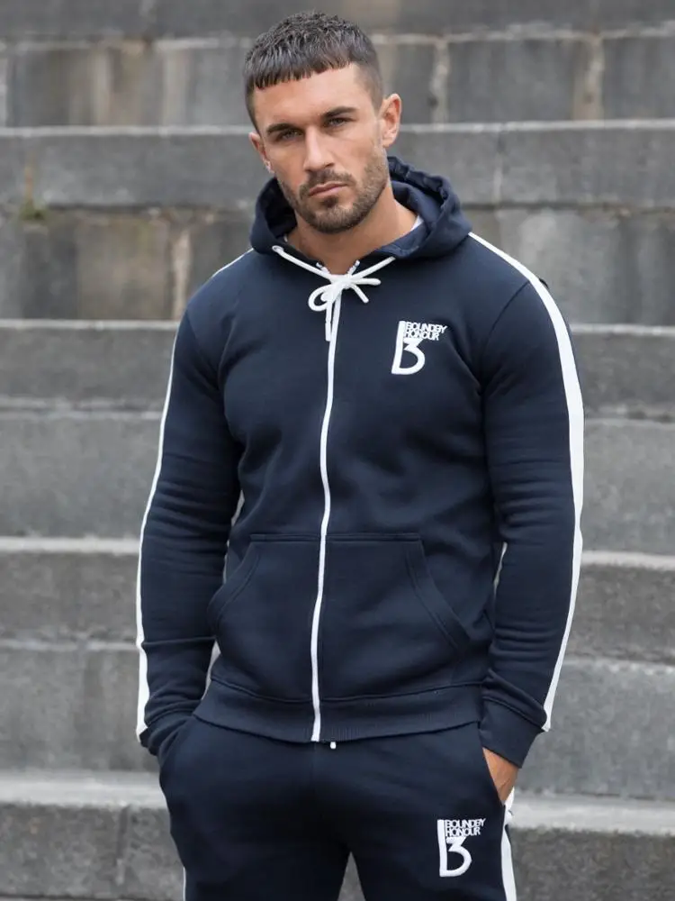 PIT-335 Mens Sportswear Sets Autumn Winter Hooded Thick Male Casual Tracksuit Men 2 Piece Sweatshirt Sweat pant tracksuit