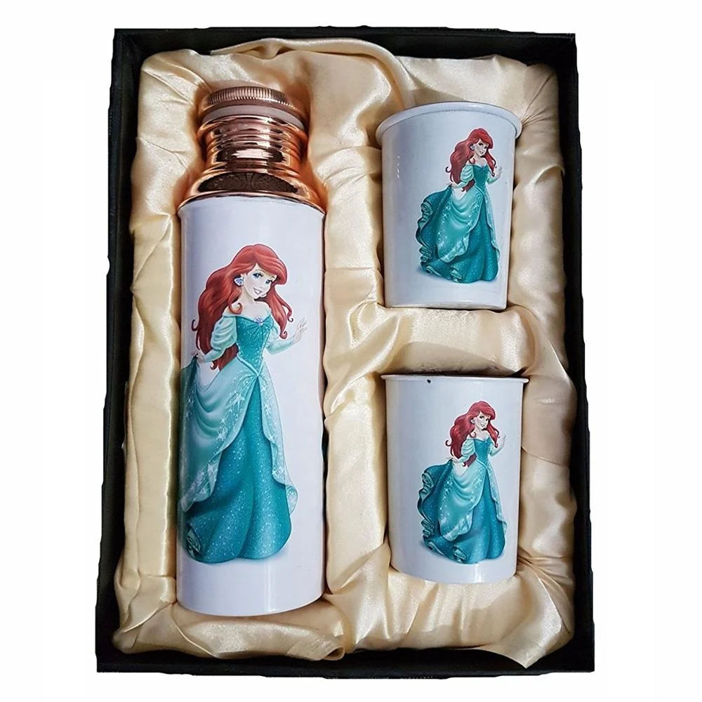 Flower Painted Copper Water Bottle  Newest Printed Pure Copper Water Bottles Cheap And Best Customize Bottle