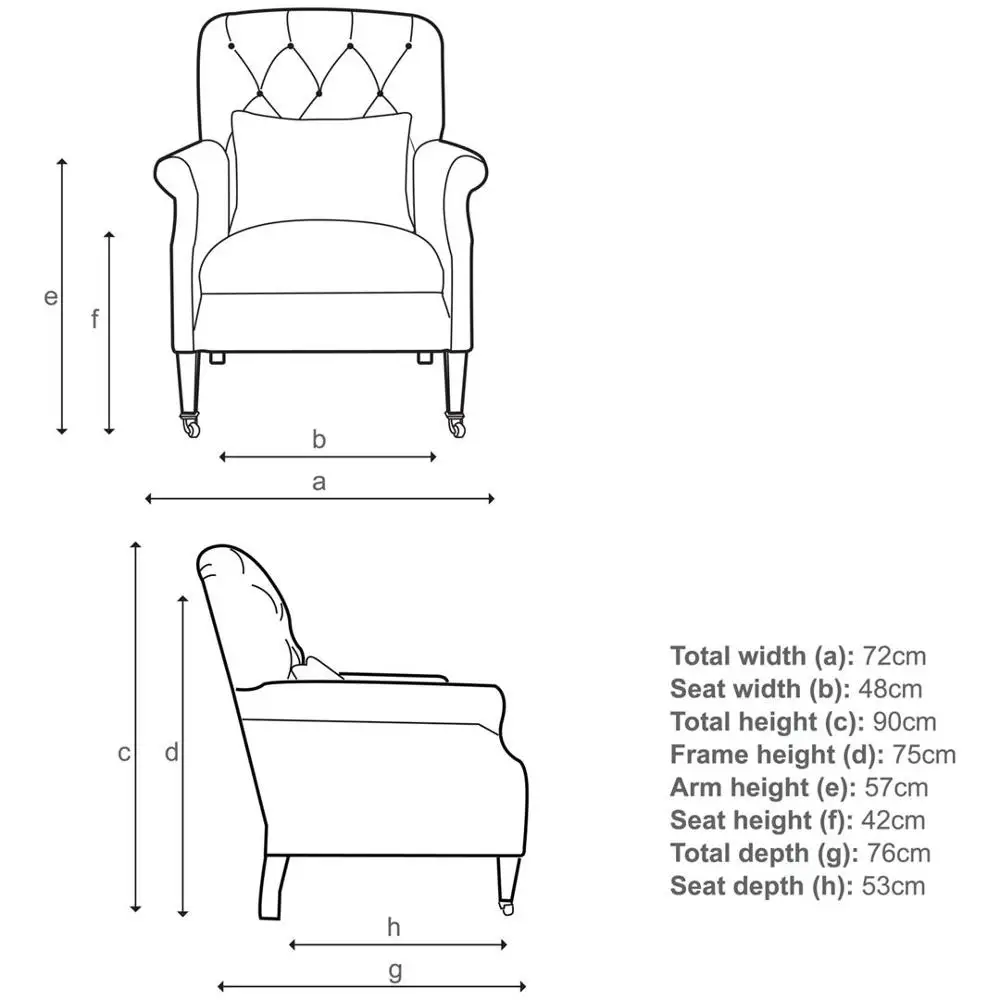 Tweed Flynn Leather Armchair/Leather chair brass wheels