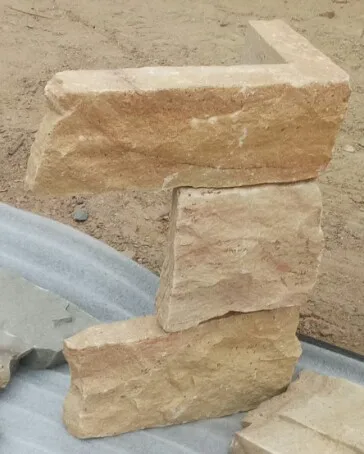 Natural Wall Cladding And Panel Exterior Teak Wood Sand Stone Veneer Stacked Exterior Wall Material