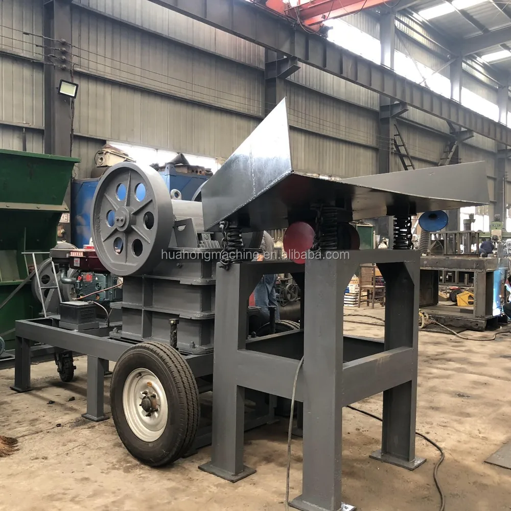 PE 250*400 jaw crusher with feed hopper,Stone crushing mobile jaw crusher