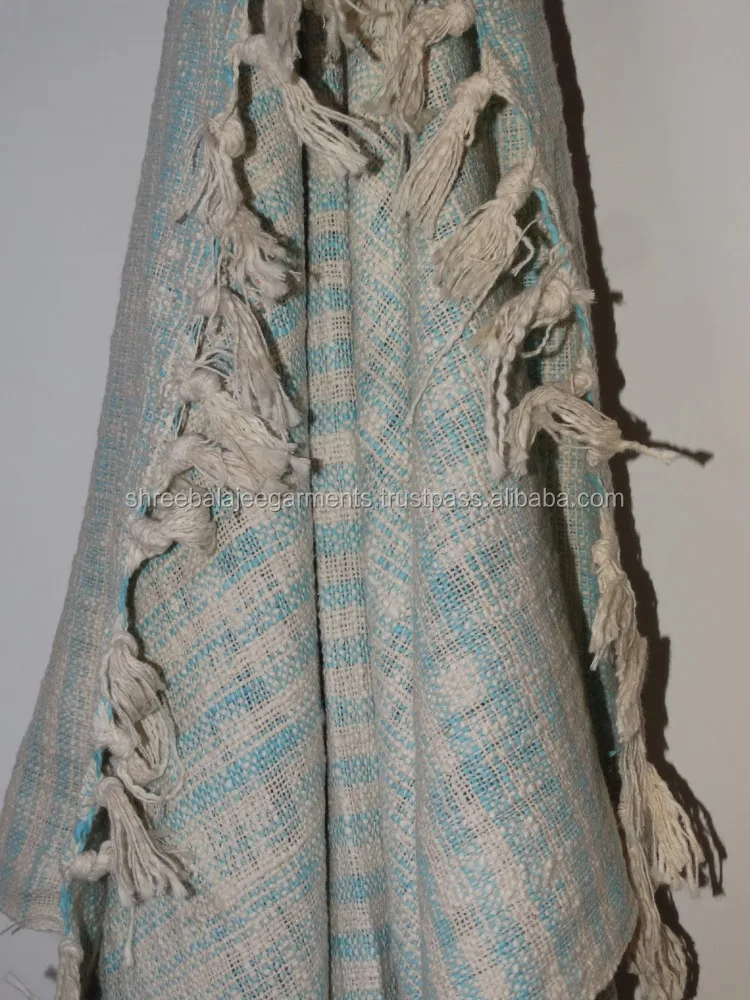 Wholesale Eco-friendly Soft Cotton Blanket Throw Pure natural cotton Strips pattern sofa throw blankets soft bed Throw