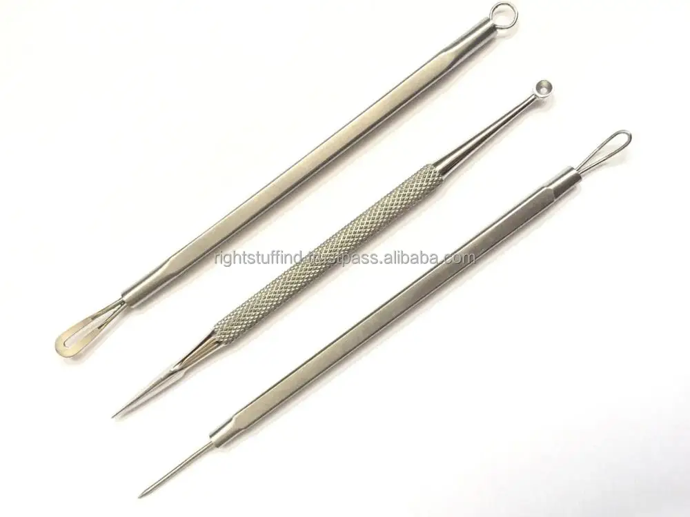 3Pcs Blackhead Whitehead Pimple Acne Remover Comedone Spot Cleaner Extractor Set good
