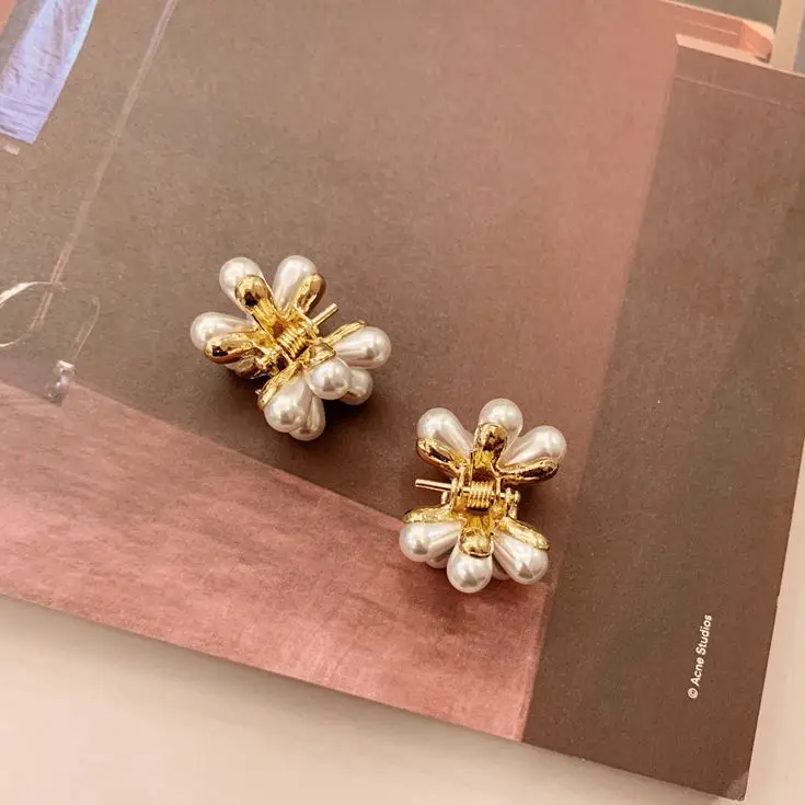 Fashion Women New Design Girls Hair Accessories Small Hair Claws Metal Gold Flower Hair Claw Clip