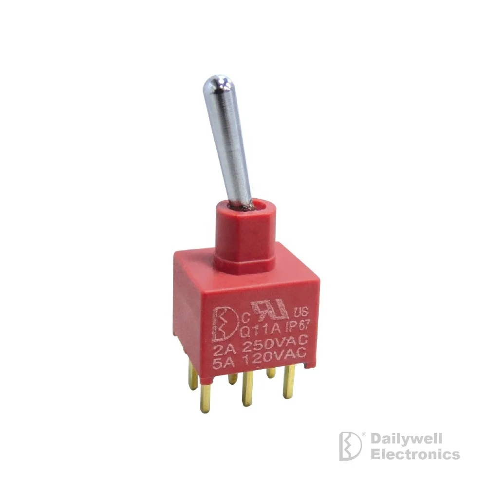 High quality long life M6 M7 VS2-VS3 sealed DPDT miniature toggle switch