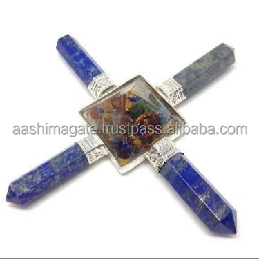 Chakra Orgone Pyramid Energy Generator With Lapis Lazuli Pencil Wholesale Crystal Crafts Reiki Meditation Resin Energy Generator