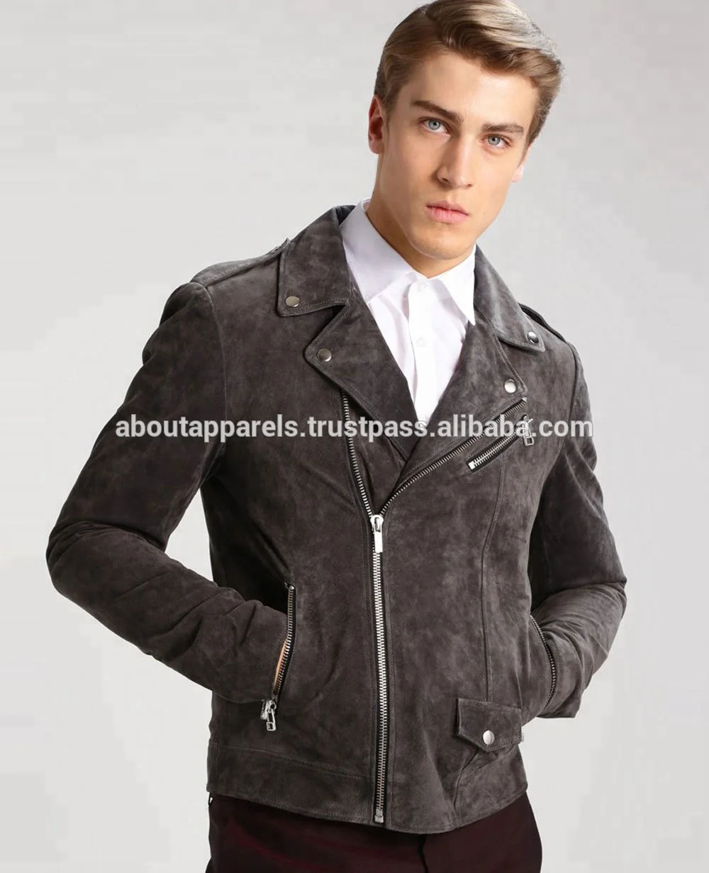 2022 New model fashion design hot selling men cheap Genuine Suede leather jackets