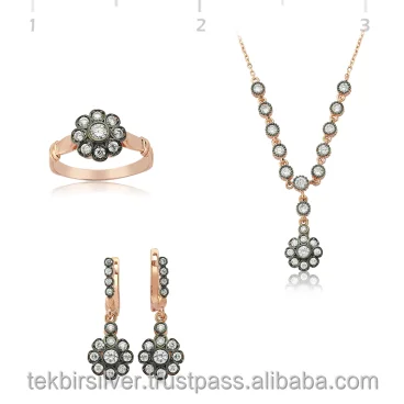 Diamond Design Turkish Silver 925 Set