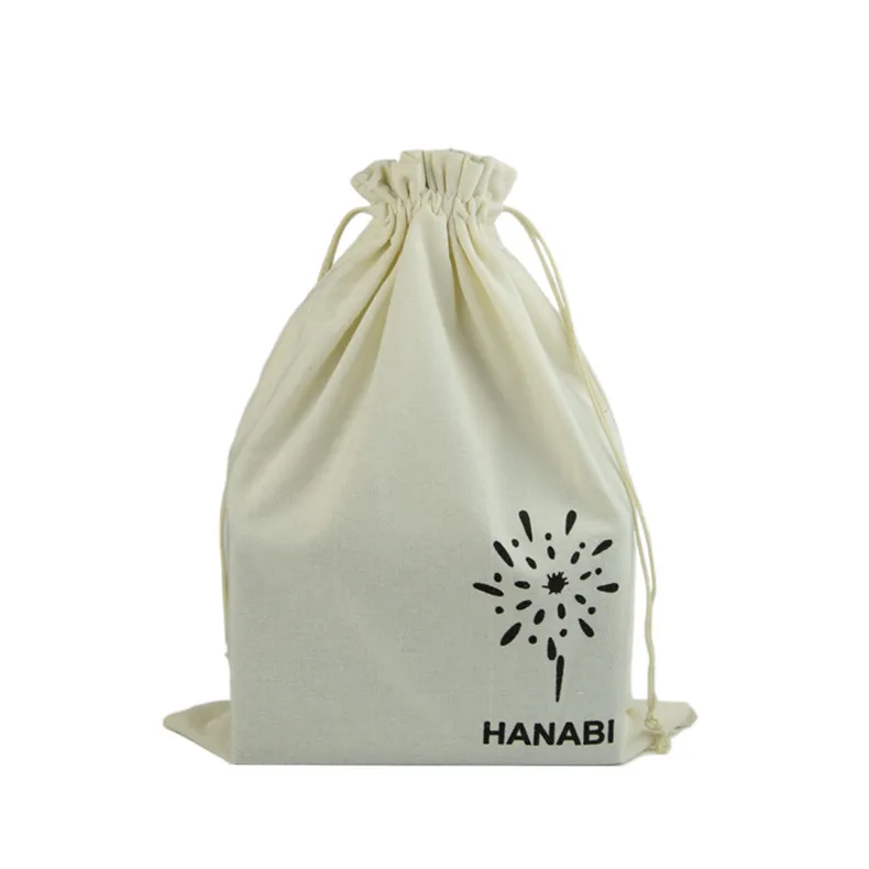 small muslin organic custom cotton drawstring bag