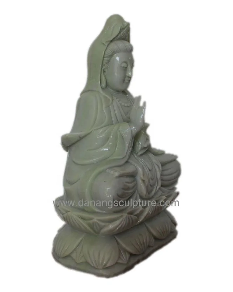 Natural marble hand carved guanyin buddha statue guan yin buddha marble statue stone buddha statue attracts fortune