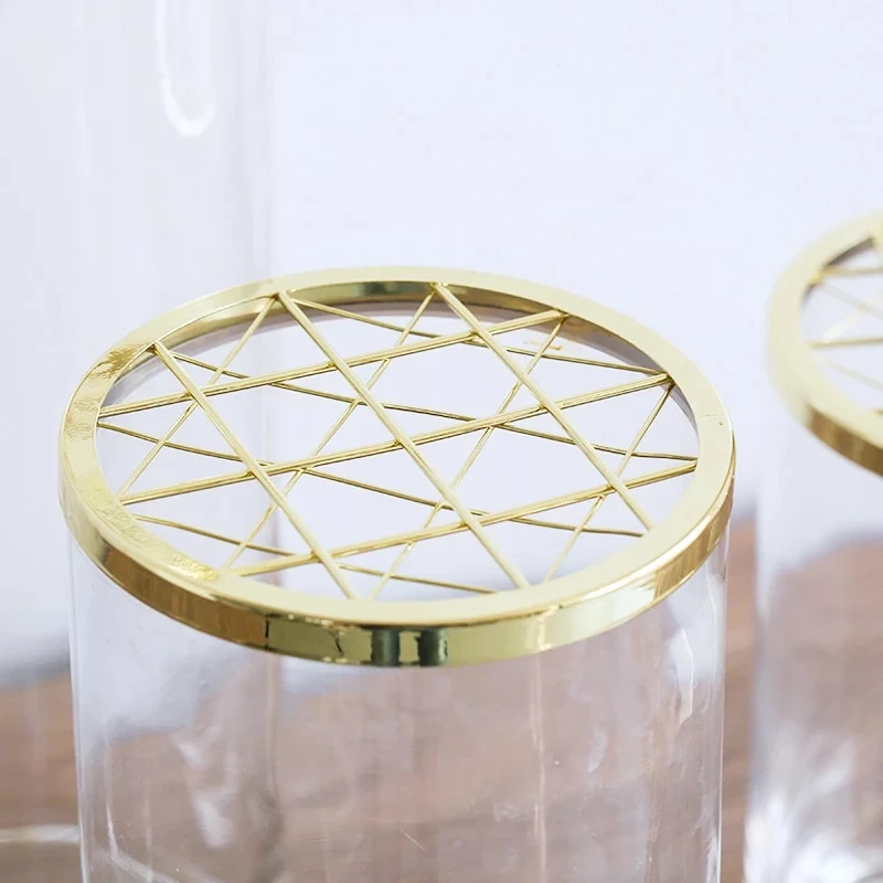 Metal Flower Arrangement Grid Lid for Glass Vase