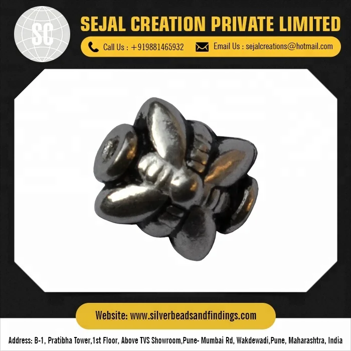 925 Sterling Silver Bali Beads Oxidized Spacer Jewelry Findings Ethnic Spacer Beads