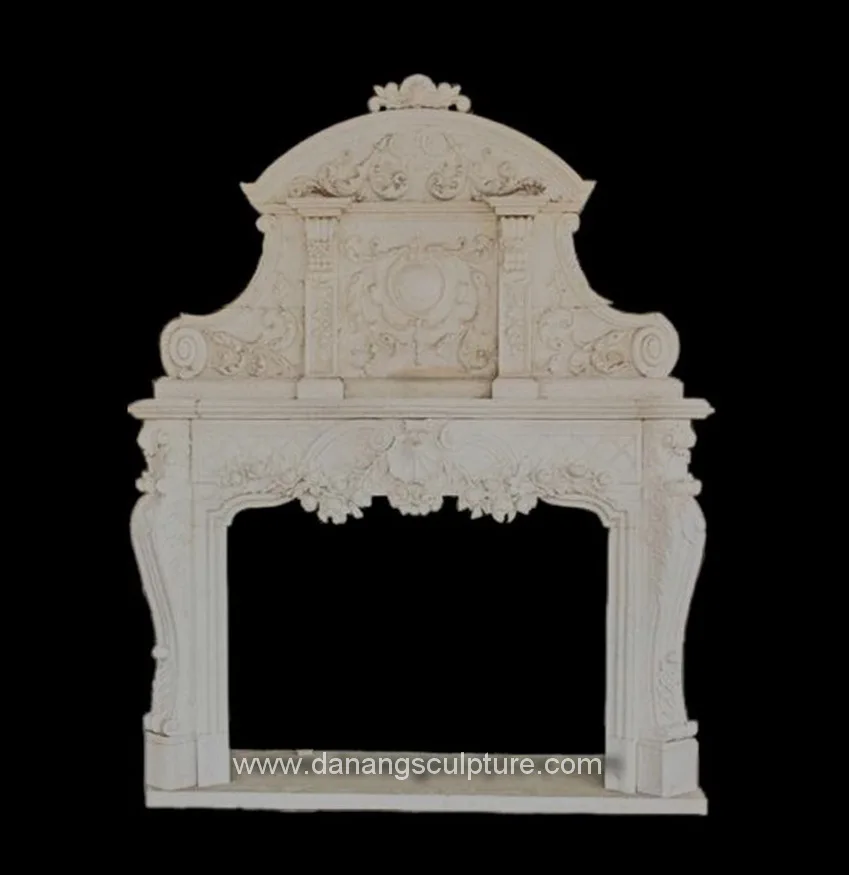 Antique Greek Angel Statue Hand Carved Marble Fireplace Surround Luxury Indoor Insert for Granite and Stone Material