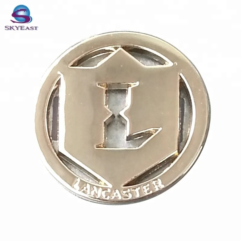High Shiny Gold or Silver Branded Metal Logo Plate With Backing