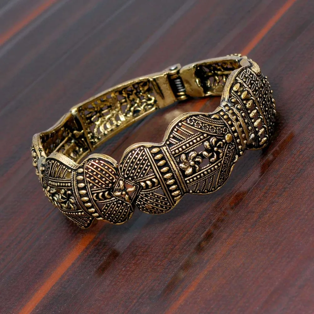 Oxidised Gold Plated Kada Bracelet For Girls