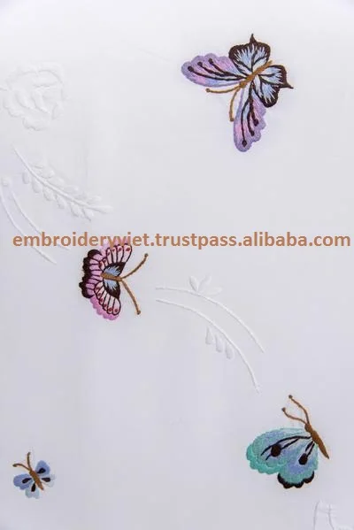 Butter fly hand embroidery 100% cotton bed sheet