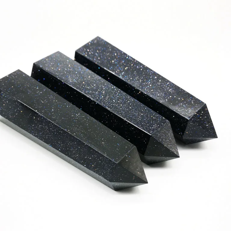 Wholesale Beautiful Golden Blue Sandstone Quartz Stone Crystal Wands Healing