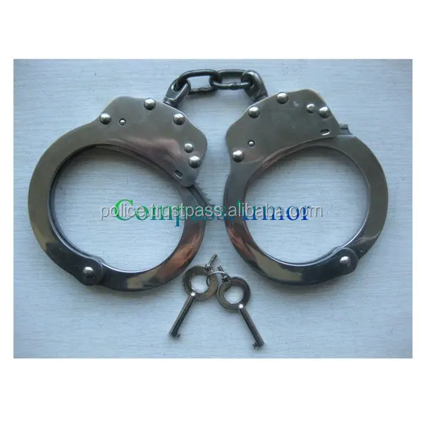 Military police double lock high-quality F-type carbon steel handcuffs