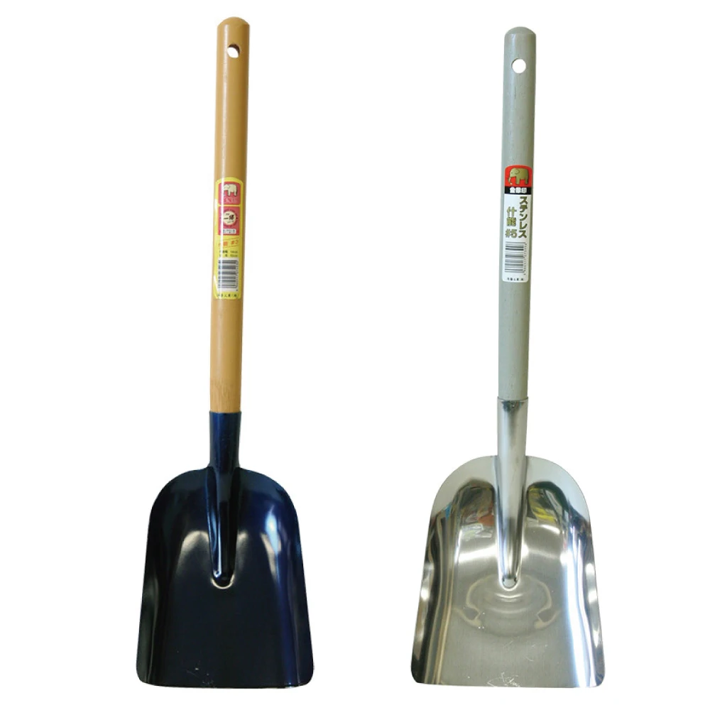 The Golden Elephant farming pine soil hand shovel construction with handle made in Japan