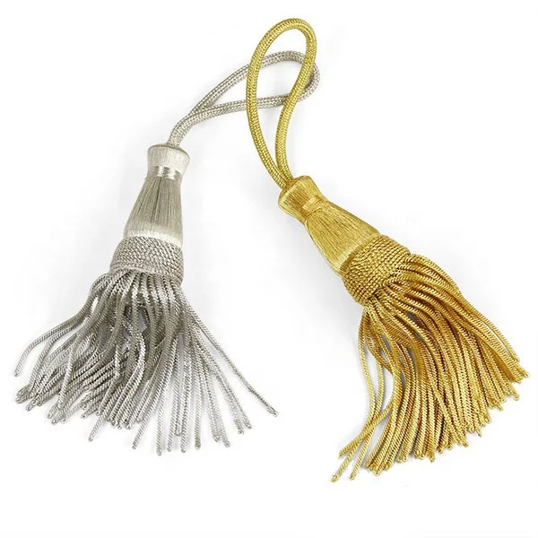 gold bullion tassel for churches | Gold borlas con bolitas DECORATION BULLION TASSEL