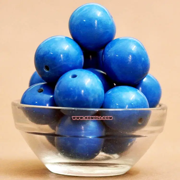 Plain Round Smoky Handmade Chunky Resin Acrylic Beads