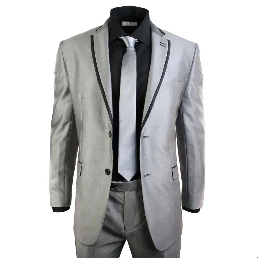 2018 euro classic mens black slim fit coat pant men suit