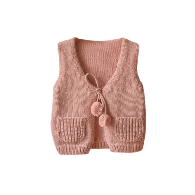 
F10717A Autumn girls bottoming sweater Korean baby cute sweater vest baby clothes 