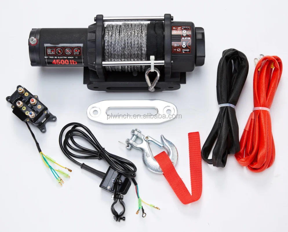 Off road high speed 4*4 car electric winch 4500lbs with synthetic rope