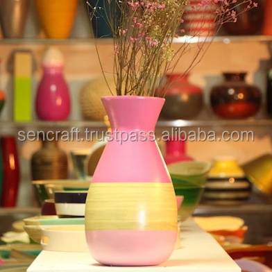 
Color spun bamboo vase, decorative vase from Vietnam 