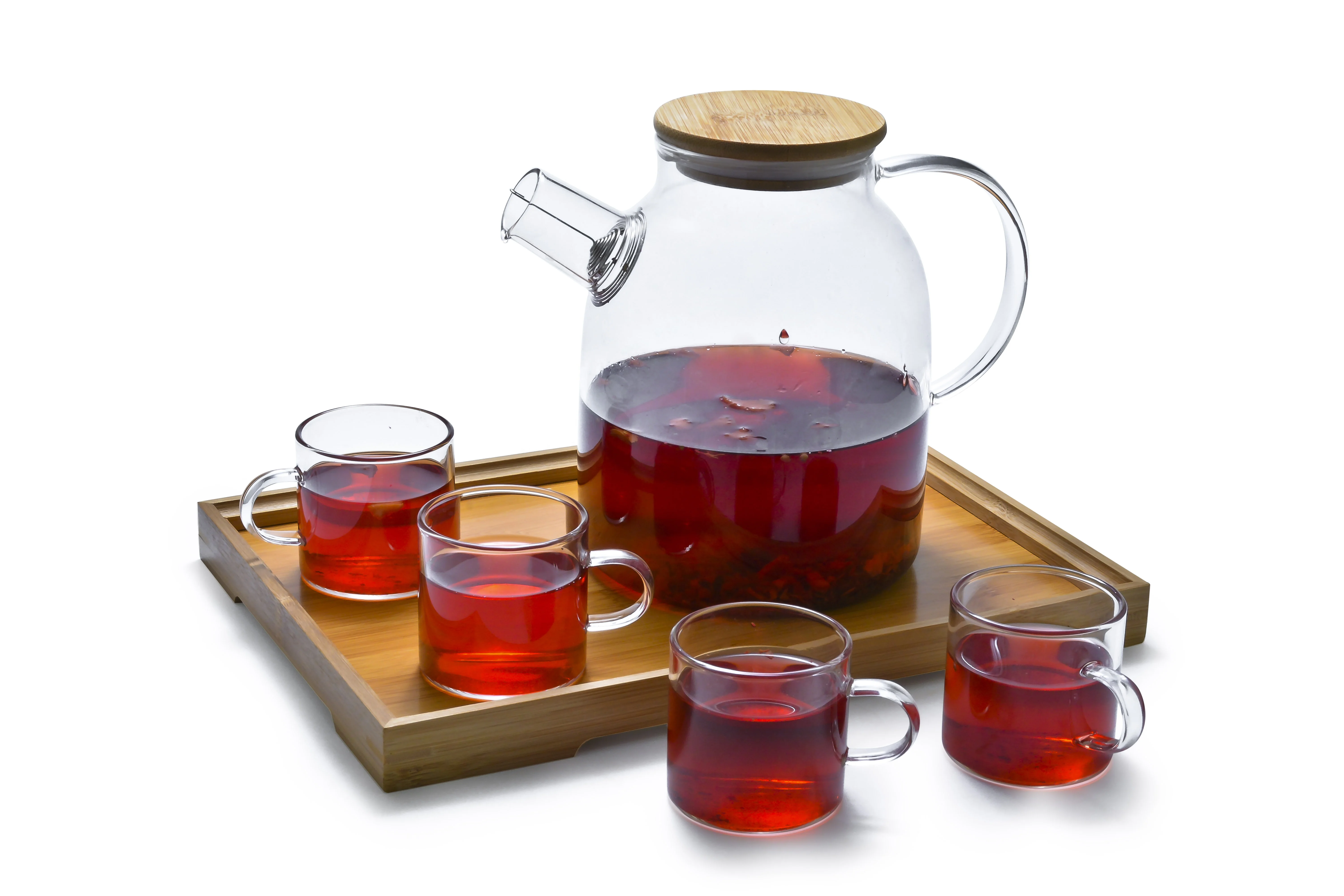 Multifunction Heat Resistant Clear High Borosilicate Tea Maker Glass Teapot